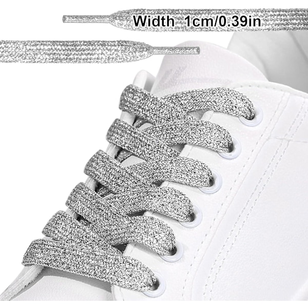 Glitter Skosnören - Glittrande Platta Skosnören För Sneakers Och Canvas Skor 1,3 m / 51,18 tum 1.3m