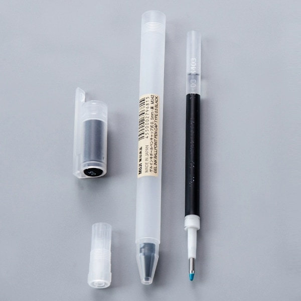 5-pack Mujis Gelpen Svart/röd/blå 0,5 mm bläck Japan Färgpenna Kontor Skola Kulspetspenna Kontorsmaterial