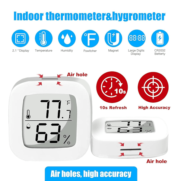 1 st Digital Mini Hygrometer Termometer Inomhus