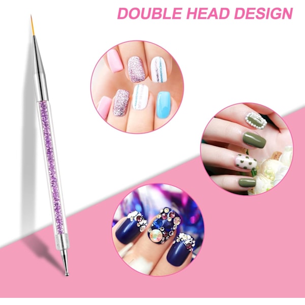 Nagelkonstborstar, 5 st Nageldesignborstar, Nagelkonstprickverktyg, Nagelkonstlinjeborstar, För att göra nagellack, Punktering, Finmålning, DIY