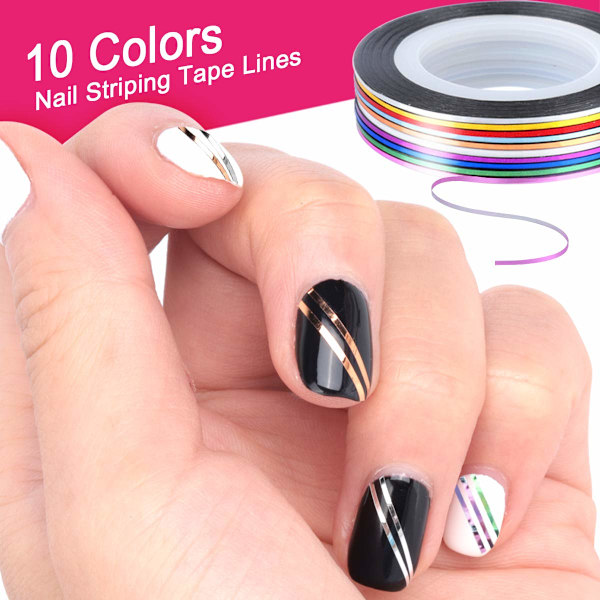 Nagelkonstkit, Nagelverktyg, Nageldesignkit med Nagelkonstborstar, Nageltejp, Nagelsmycken, Rhinestones, Nagelpunktverktyg, Nagelfolie, Fjärilsnagel