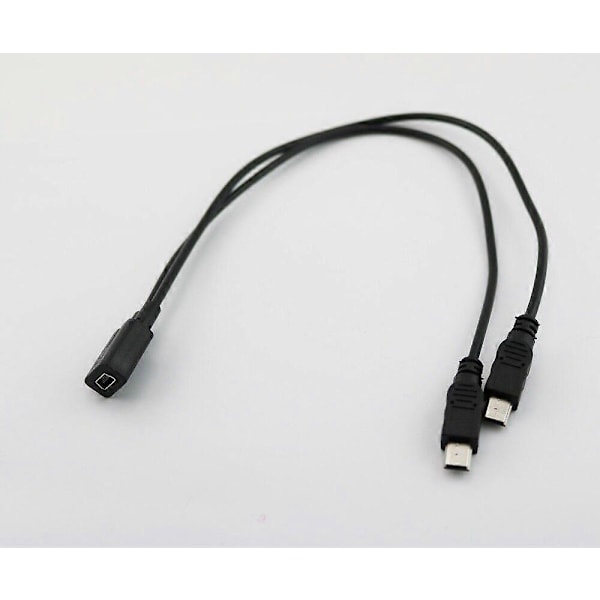 Mini USB 2.0 Hun Til Dobbelt 2 Han Splitter Y Forlænger Oplader Adapter Kabel FT