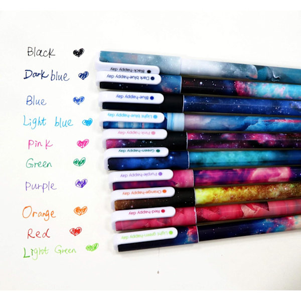 Søde kuglepenne farverige gel blæk pen sæt multi farvede kuglepenne til bullet journal skrivning tegneserie gel blæk rullekugle 10 stk 0,38 mm