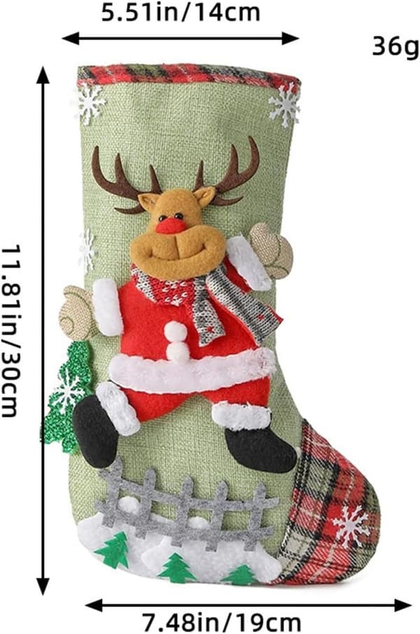 1 stk. rensdyr julesok i hør til julepynt Reindeer