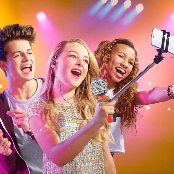 3-pack punkrock partykit - handskar, uppblåsbar gitarr och mikrofontillbehör för fester