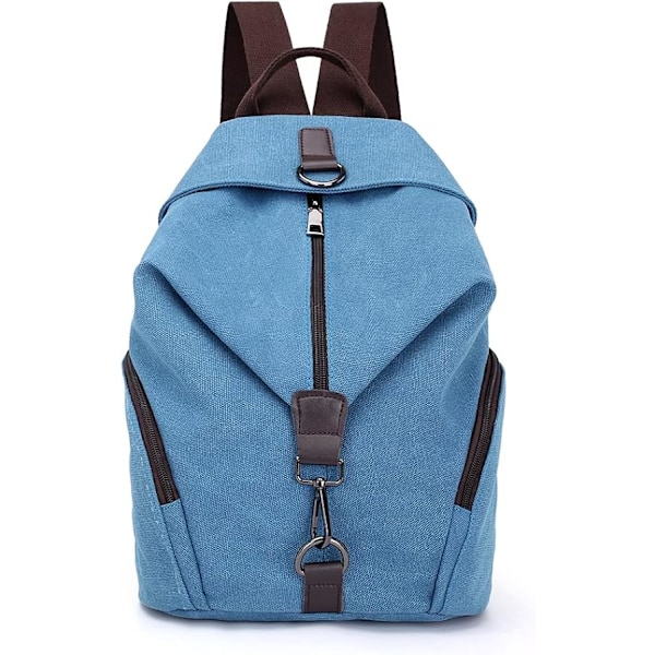 Ledig Canvas Ryggsäck för Damer Resor Stor Kapacitet Casual Väska Damryggsäck för Semester Camping Resor Vandring