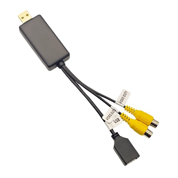 USB till CVBS Videoutgång Adapter Box Gränssnitt Anslut till Monitor Display Enhet för Android Radio Multimedia