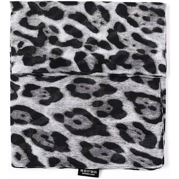 Stor Leopardmönstrad Damscarf i Mjukt Tyg, Rektangulär, Vardaglig, 90x180cm