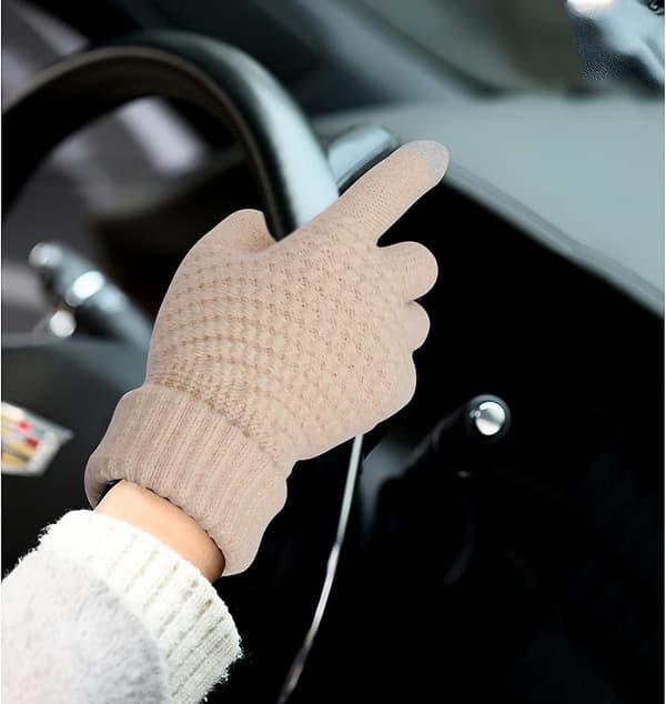 4 stk. Vinterhandsker til kvinder, Touch Screen Varme handsker Blødt strikfor og elastisk manchet Touchscreen Teksthandsker