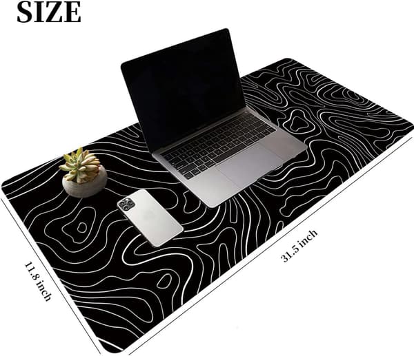 Stor Spill Topo Musematte Svart og Hvit Terreng Musematte Bord Stor Musematte 80 x 30 cm