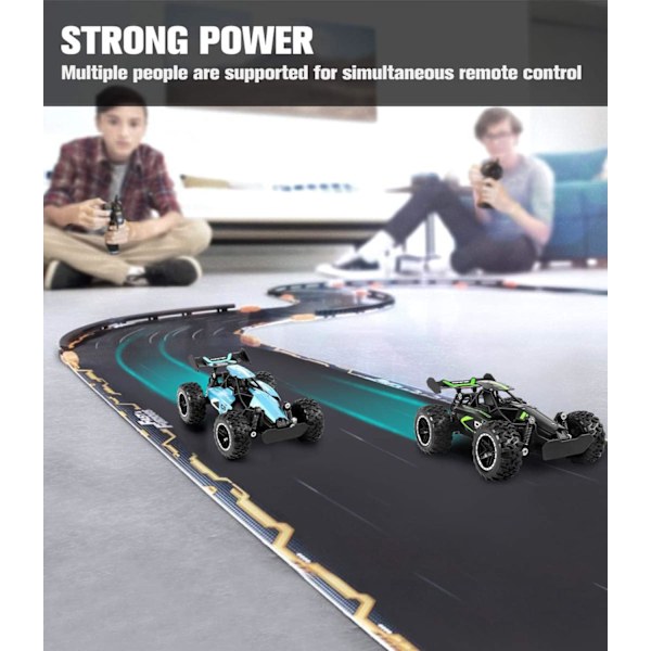 Fjernstyrte Biler – 2.4GHz Høyhastighets RC for Barn, 15KM/T+ 2WD Offroad med Oppladbare Batterier (Blå)