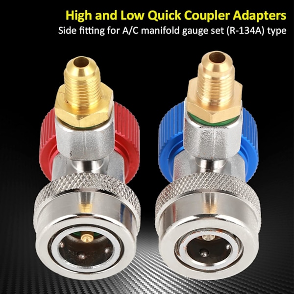 Justerbar Quick Connect Adapter, AC R134A Adapter, Hurtig og Nem R-134A til Bil Tilføj Slangetilslutninger til Fluorindustrien