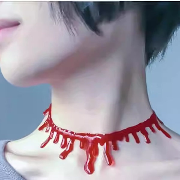 Droppande blodhalsband för Halloween-fest, vampyrkostymaccessoar