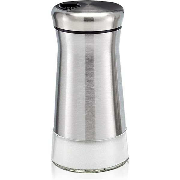 Glas Saltspreder eller Peberkværn med Justerbare Hældehuller - Saltspreder eller Peberkværn i Rustfrit Stål