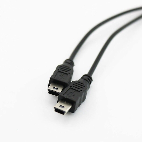 Mini USB 2.0 Hun Til Dobbelt 2 Han Splitter Y Forlænger Oplader Adapter Kabel FT