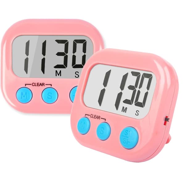 Klasseromstimer for lærere barn stor magnetisk digital timer 2-pakning Pink