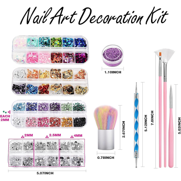 Nagelkonst Kit, Nageldesign Verktyg Kit
