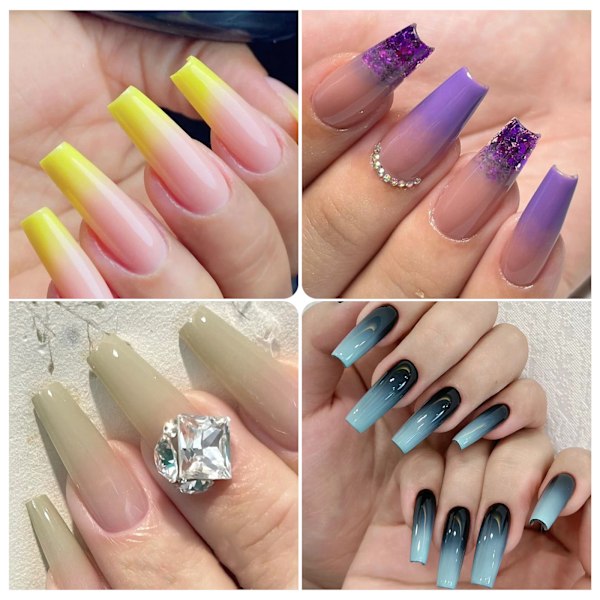 Nagelpulverset, Gradient Nagelpulver, Flerfärgade Nagelkonstpulver, 9 Färger Set Krom Nagelglitter, DIY Glansig Magiskt Spegel Finish Gradient Nagel color 4