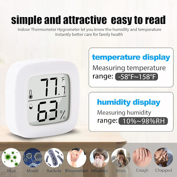 1 st Digital Mini Hygrometer Termometer Inomhus