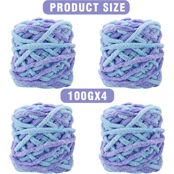 4-pack 100g Stickgarn Acrylvirkad Garn Set Blandade Färger Ull Stickning Mjuka Paket Färgglada Acryl Garn Virkad Tråd Kit