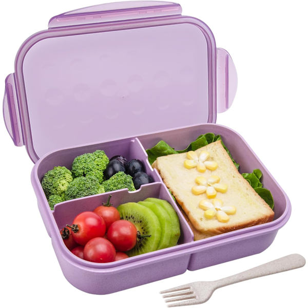 Lunchlåda, Naturligt Vetefibermaterial, Hälsosam Mat-Säker Lunchbehållare för Familjen