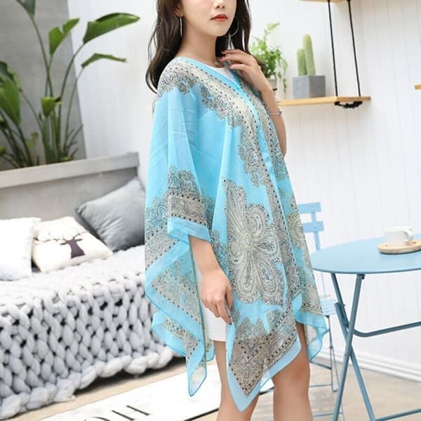 Sjal, scarf, strandkläder BLÅ Blå Blue