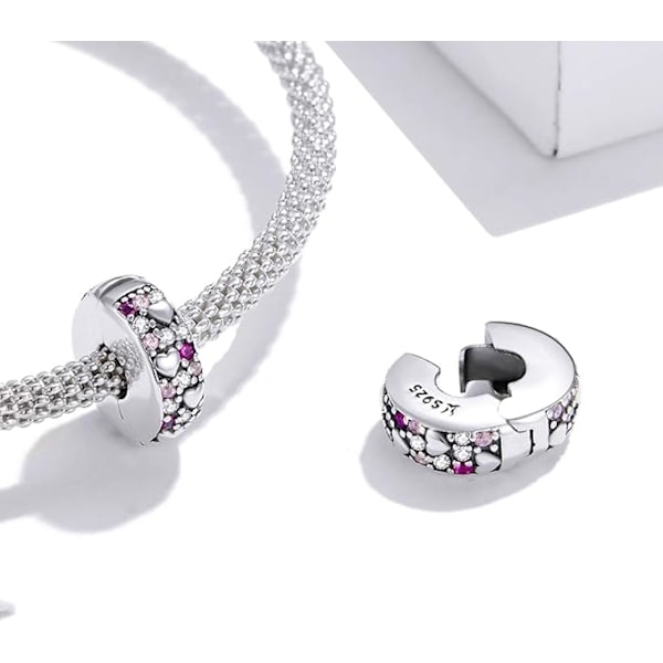 925 Sterling Sølv Hjerte Spacer Charms til Armbånd