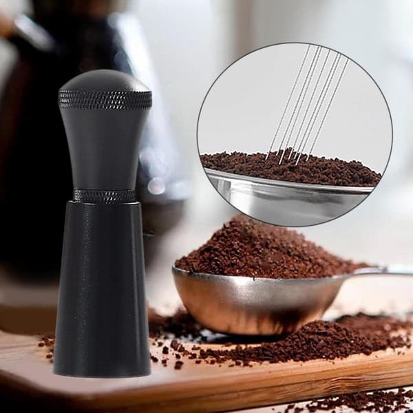 Kaffedistributør i legering med stativ, 0,3 mm tykk rustfritt stål 7 nåler verktøy Espresso