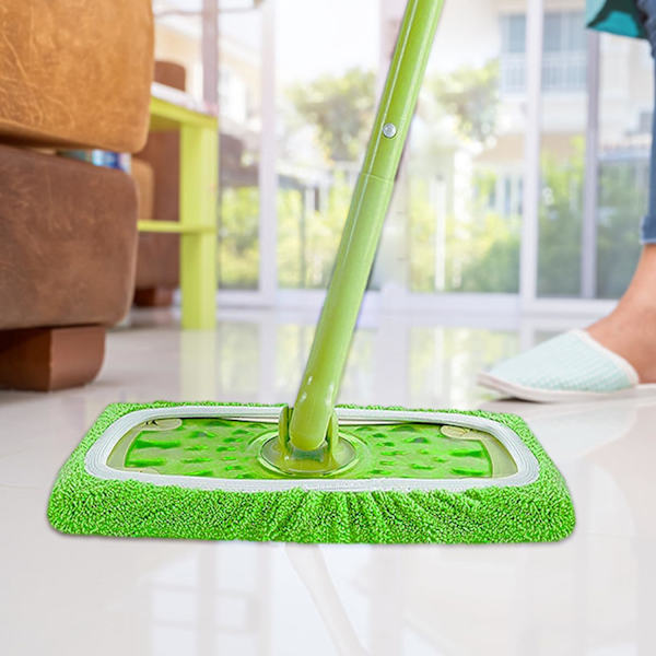 4 kpl Moppiliina ja 1 kpl verkkopussi, uudelleenkäytettävä moppiliina, märkä- ja kuivamoppiliina, pestävä ja yhteensopiva Swiffer-moppiliina (vihreä)