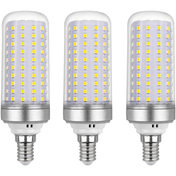 E14 Majs LED Lampa 25W, AC85-265V, 2200LM Kallvit 6000K, Motsvarar 250W Halogenlampa, Ej Dimbar, 3-pack 6000K