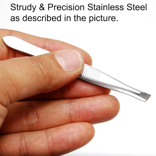 (3-pack) Snedställda pincetter - Precision rostfritt stål snedställda pincetter hårplockare för hår och ögonbryn personlig vård (Silver Tone)