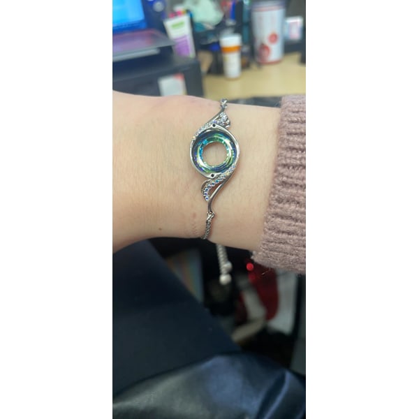 Återuppstå ur askan Fenixarmband Tillverkat med kristaller från Österrike, justerbart sliderarmband Symbol för tur och förnyelse