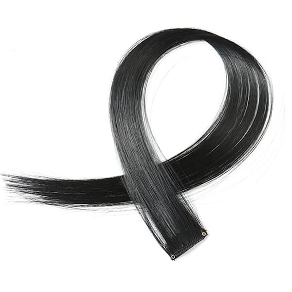 10 kpl Clip-in hiustenpidennykset Musta Musta Black