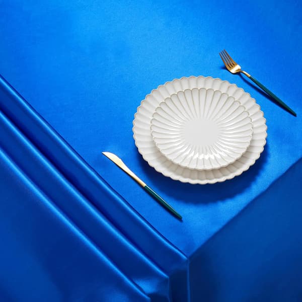 6-pack satinduk rektangulär silkeslen mjuk bordsduk, satindukar 60 x 102 tum, kungsblå Navy blue 6pcs