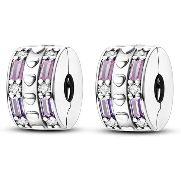 Sterling Sølv Pavé Cubic Zirconia Clip Lås Spacer Stopper Charm Perle Stjerne Måne Onde Øje Charms Smykker Gave til Kvinder color 1