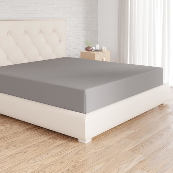 Basics Dra-på-lakan, 180 x 200 x 30 cm, Mikrofiberpolyester för tjocka madrasser upp till 30 cm, Mörkgrå