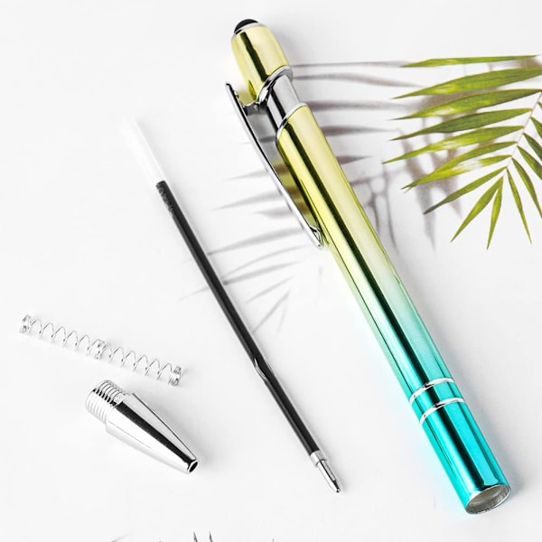 6 stk. kuglepenne, 2 i 1 styluspenne, gummi top spids tablet stylus, med 12 refills, sort blæk