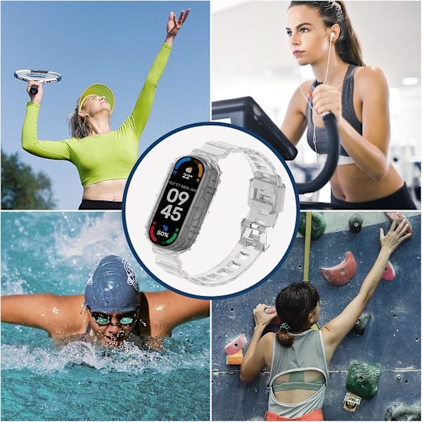 Ranneke Yhteensopiva Xiaomi Mi Band 6 / 5 kanssa Sporttinen Silikoniremmi 24cm Läpinäkyvä