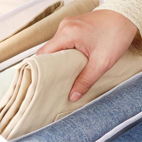 Pakke med 2 Sammenfoldelige Stof Organizer Sammenfoldelig Skuffe Organizer 9 Rum Opbevaringsboks Hvid, 36*25*20cm