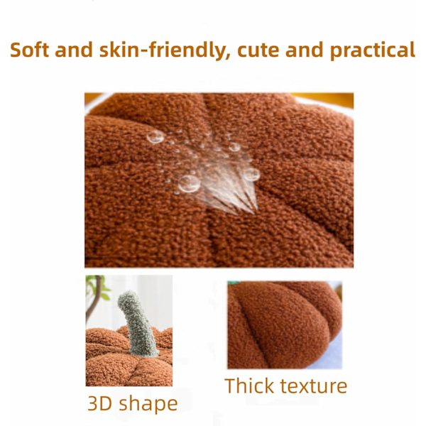 3D Gresskar Pyntepute, Gresskar Plysjpute Fleece Fylte Gresskar Dekorasjon eller Fest Jul Hjem Dekor Halloween (Oransje)