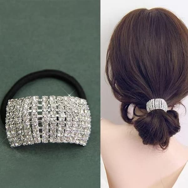 2-pack strass-hårband, elastiska kristallhårband, glitterhårklämmor, hårband
