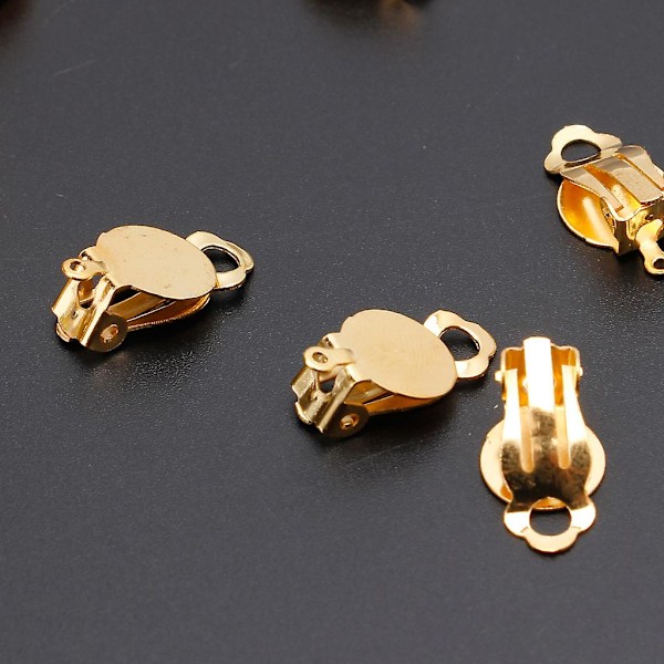 50 st Flat Tray Örhänge Clip Runda Platta Tray Örhänge Clip För Smyckestillverkning silver