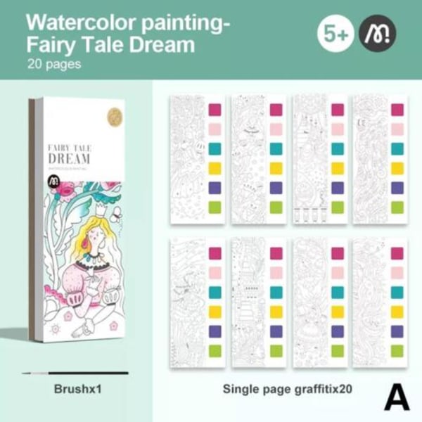 Pocket akvarell målarbok Barn tidig utbildning Green