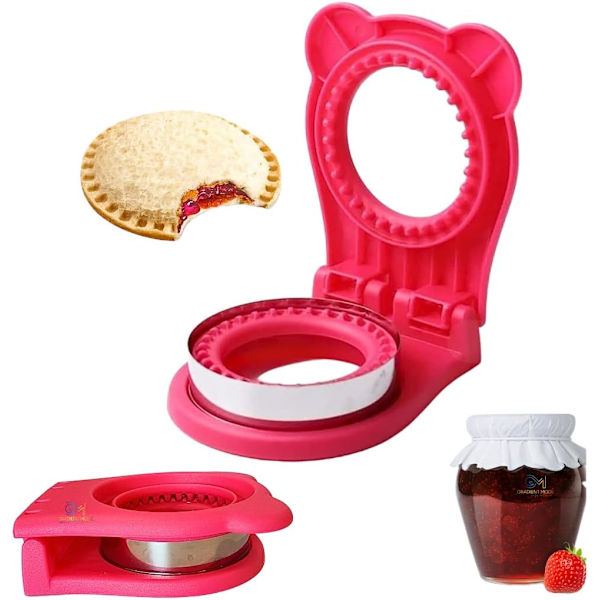 Leipäleikkuri ja -suljin, Uncrustables-valmistaja, kuoreton leipäleikkuri, leipäkuoren poistaja lapsille, takaisin kouluun, Bento-laatikon tarvikkeet pink