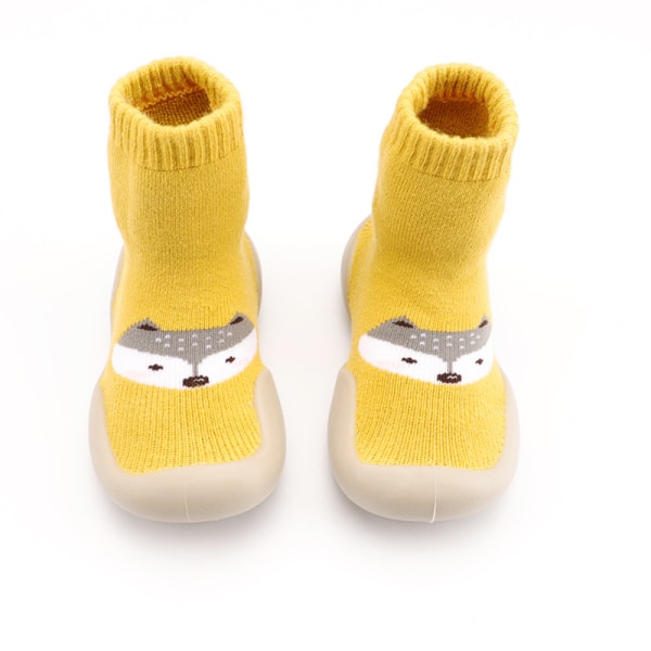 Barnstrumpor och skor, vinterfrottéstrumpor och skor, halkfria Yellow