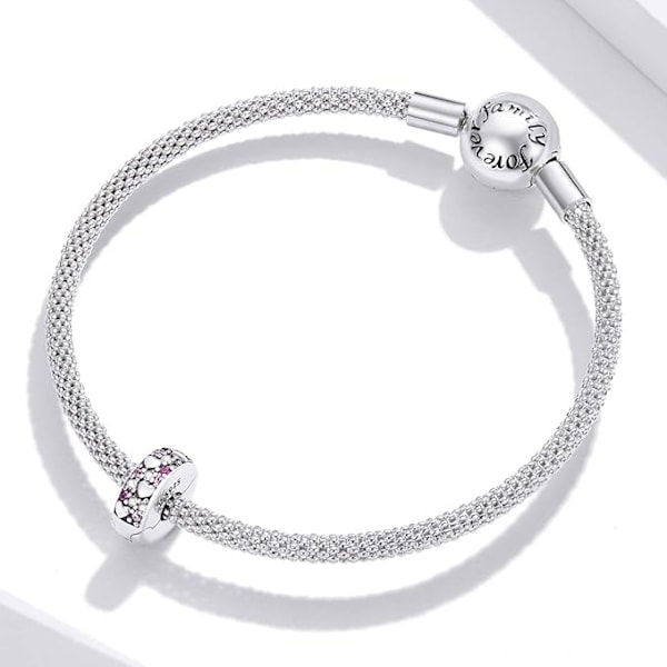 925 Sterling Sølv Hjerte Spacer Charms til Armbånd