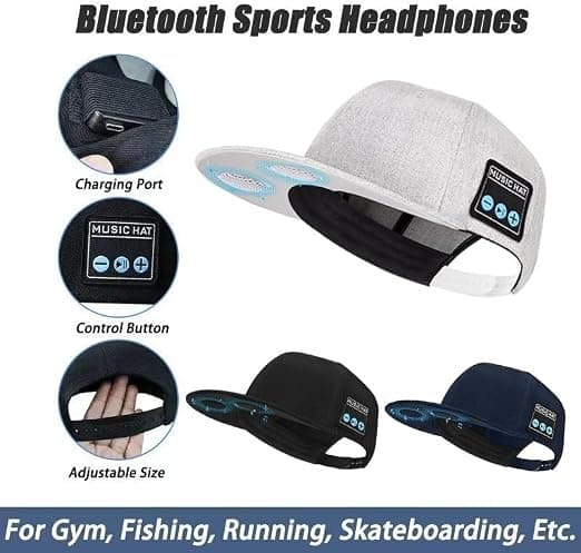 Bluetooth-mössa, stickad Bluetooth-mössa, Bluetooth-mössa för män, trendig smart mössa, baseballkeps för män Grey