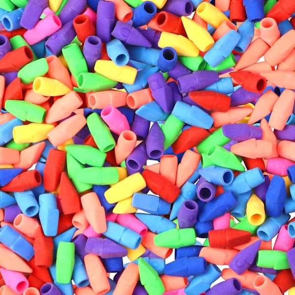 Suddgummin för pennor, 120-pack, penn-topp suddgummin, suddgummihattar, barn, topphattar, topp suddgummin. Ereaser