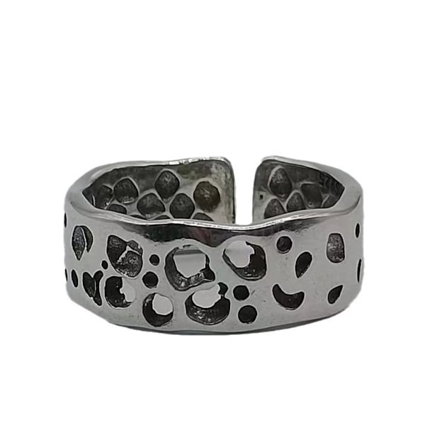 2 st Herrringar Vintage Gotiska Retro Ringar Rock Justerbar Kopparring Punk Fjäderring Set för Män