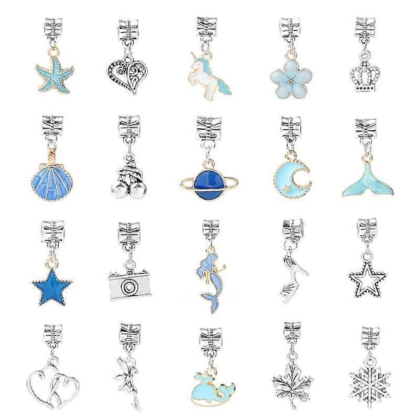 Roliga julklappar för flickor Oceanblå kristall armband barnsats DIY fint ornament Blue